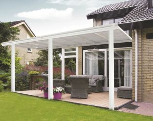 Tettoia per veranda da giardino in bianco 4.34m x 3m - Primrose™